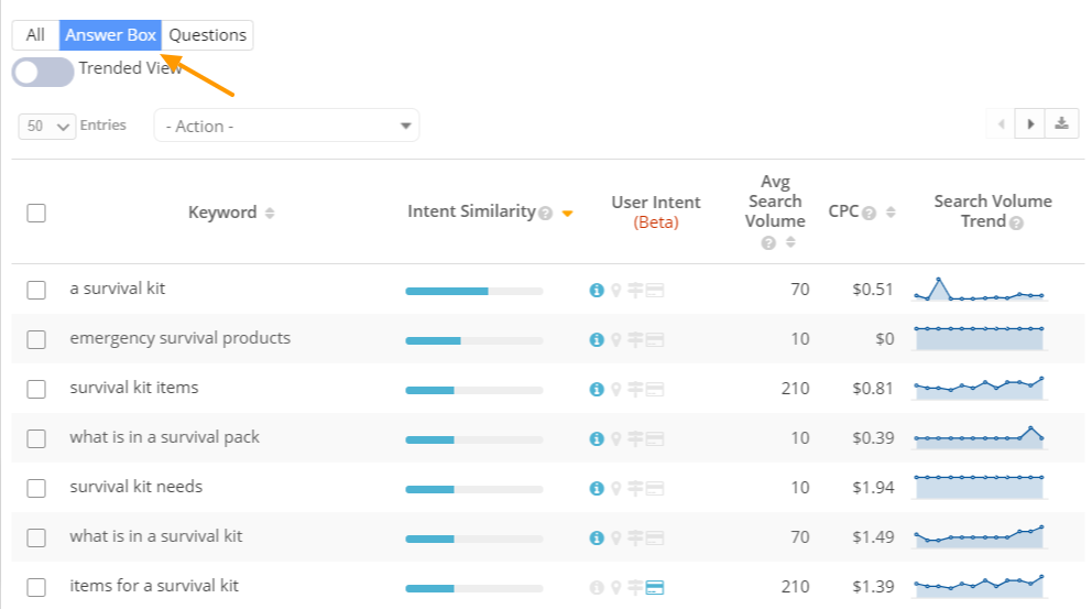 Answer Box in Topic Explorer