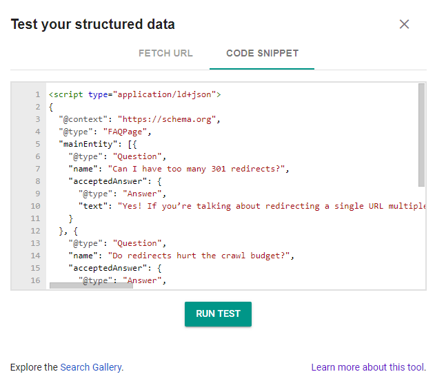 Googles Structured Data Testing Tool