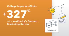 College Improves Clicks 327% With seoClarity’s Content Marketing Services - Featured Image